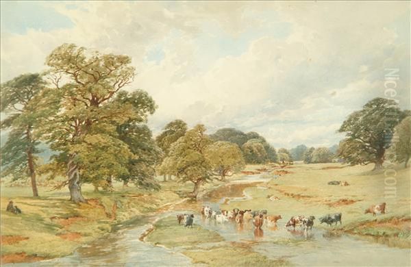 A River Landscapewith Cattle Watering - view 1