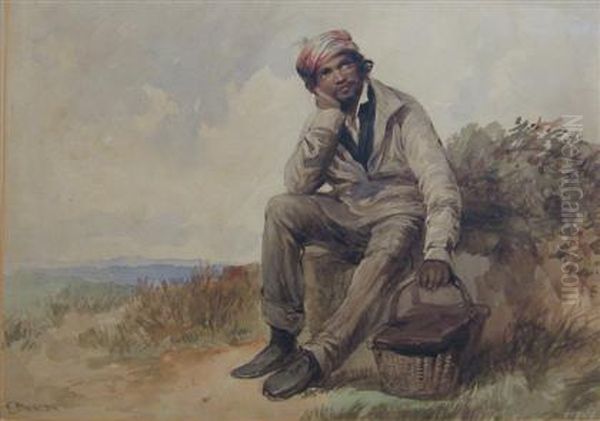 Figure Resting In Landscape - view 1
