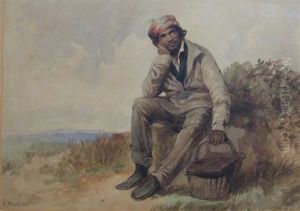 Figure Resting In Landscape by Edward Duncan