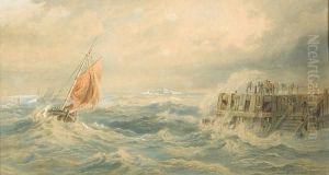 Fishing Boats Entering A Harbour In A Storm Fishing Boats Entering A Harbour In A Storm