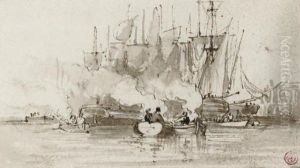 Warships Firing A Salute