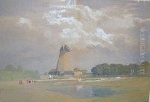 The Mill At Hayling Island by Edward Duncan