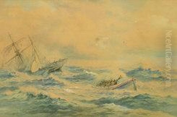 Lifeboat And Distressed Sailing Vessel - view 1