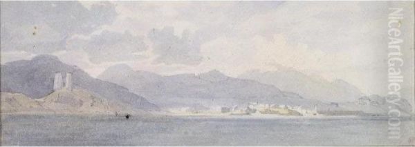 View Of A Castle And Town From The Sea - view 1