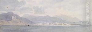 View Of A Castle And Town From The Sea by Edward Duncan