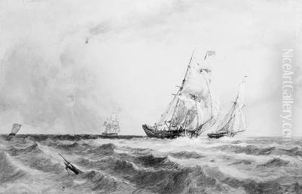 Coastal Barges Running Down The Channel - view 1