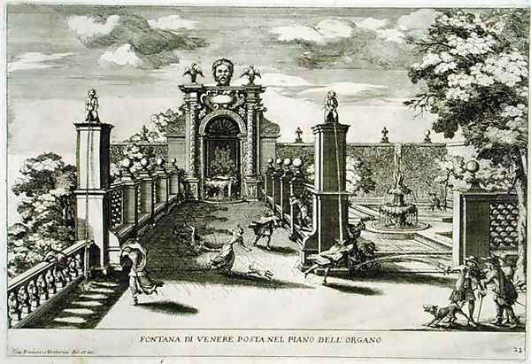 Fountain of Venus, Villa Frascati, Tusculano, from Le Fontane by Giovanni Battista Falda c.1648-78, c.1675, published by 1687 - view 1