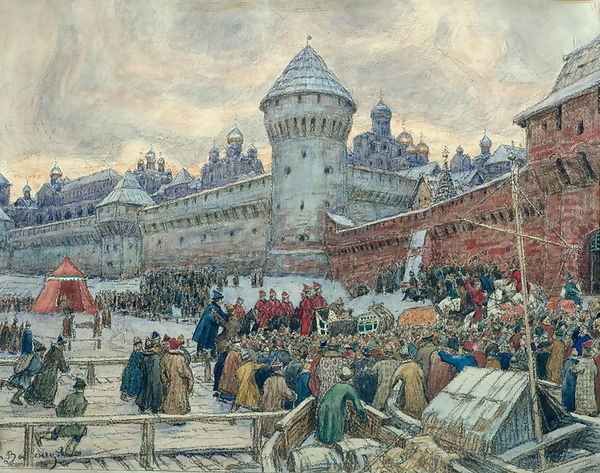Ancient Moscow, departure after a fight - view 1