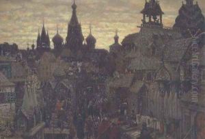 Seventeenth Century Moscow, a Street in Kitay Gorod, 1900 by Apollinari Mikhailovich Vasnetsov