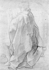 A kneeling monk looking up to the left by Francesco Vanni