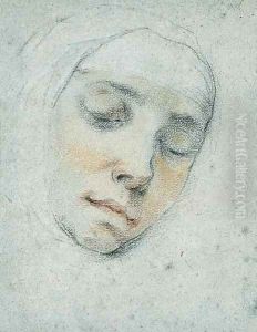 Portrait Of Pasitea Crogi, Her Eyes Closed In Ecstasy by Francesco Vanni