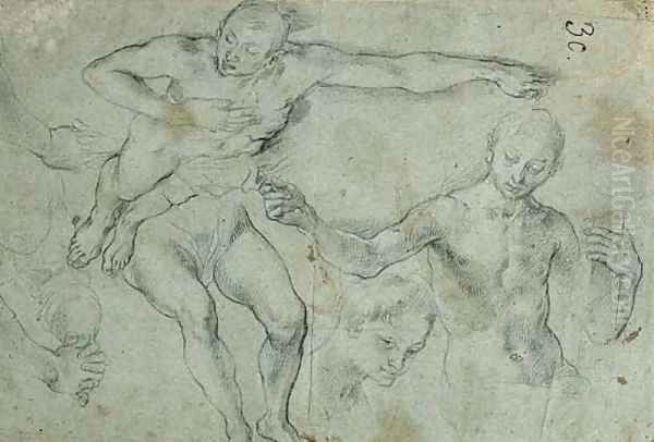Studies Of A Young Man Lying On The Ground - view 1
