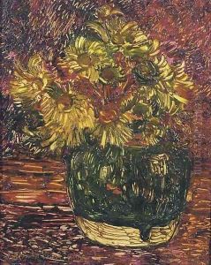 Gemberpot met doronicums flowers in a ginger jar by Floris Verster