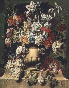 Still Life with fruit and Flowers by Caspar Pieter I Verbrugghen