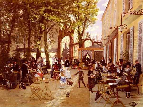 La Terrasse Du cafe Du Glacier, Place Stanislas A Nancy (The Terrace of the Glacier Café, Stanislas Place at Nancy) - view 1
