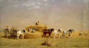 Haymaking 1858 by Jules Jacques Veyrassat