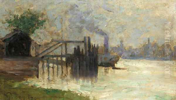 A steam boat by a jetty - view 1