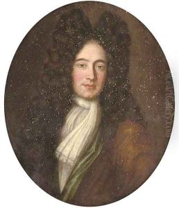Portrait of a gentleman, half-length, in a brown and green robe, with a white cravat