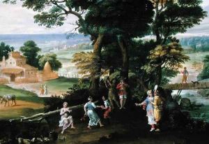 Landscape with people, early 17th century by Gian Battista Viola