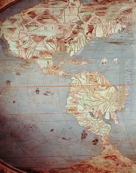 Map of North and South America, from the Sala Del Mappamondo (Hall of the World Maps, c.1574-75 - view 1
