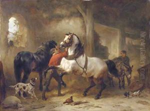 In the stable
