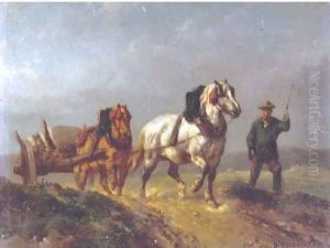 Leading the horses over a track