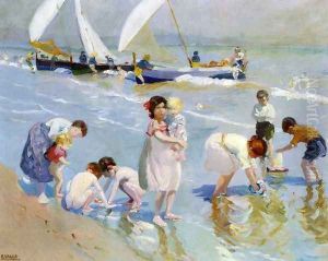Children on the Beach by Ernesto Valls Sanmartin