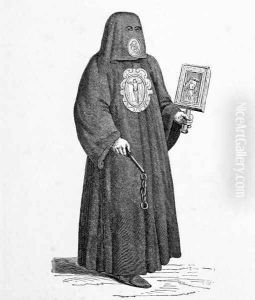 Member of the Brotherhood of Death, after a woodcut copied by Cristoforo Guerra in De gli antichi et moderni di diverse parti del mondo published Venice, 1590 by Vecellio, Cesare