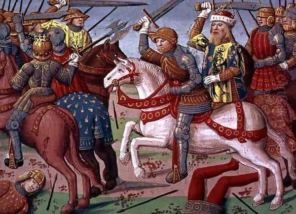 Emperor Charlemagne (747-814) and his Army fighting the Saracens in Spain, 778 from the Story of Ogier - view 1