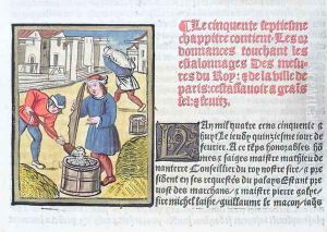Measuring Mortar or plaster, from Ordonnances Royaux de la Juridiction de la Prevote des Marchands de la Ville de Paris, published in 1528 by Antoine Verard