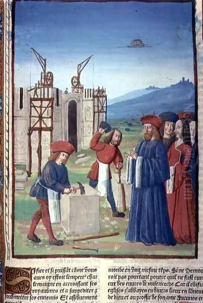 Charlemagne 747-814 founding the Church and Abbey at Aix la Chapelle 796 AD, 1493 - view 1