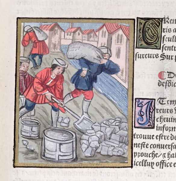 The measure and transport of coal, from Ordonnances Royaux de la Juridiction de la Prevote des Marchands de la Ville de Paris, 1528 - view 1
