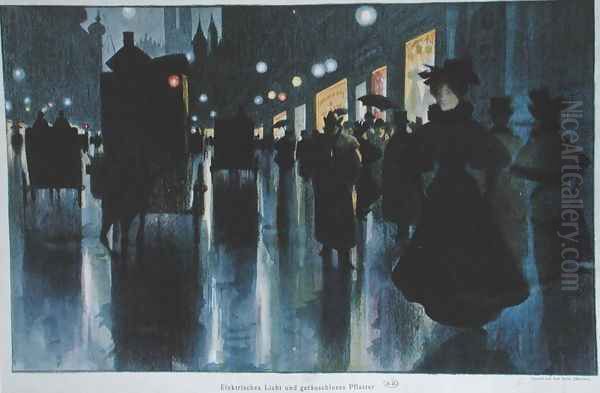 Munich Street at Night - view 1