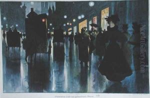 Munich Street at Night by Karl Vetter