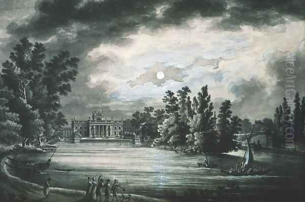 Lazienki Palace in Moonlight - view 1