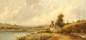 A cottage on the bend of a river