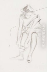Danseuse Ajustant Son Bas by Jean-Louis Forain