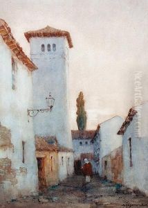 A Spanish Street, Cordoba by Albert Moulton Foweraker