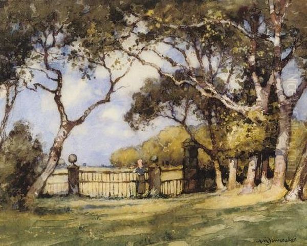 A Figure In A Sunlit Parkland - view 1