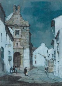 An Evening Street Scene, Spain