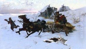 The Sleigh Ride by Jaroslav Friedrich Julius Vesin
