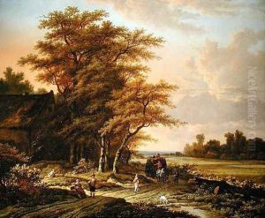 Evening Landscape with Travellers on a Path