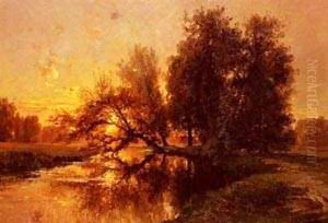 Promeneur Au Bord De LEau by Alexandre Rene Veron