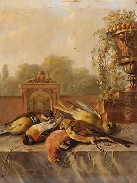 Still Life of Birds on a Ledge - view 1