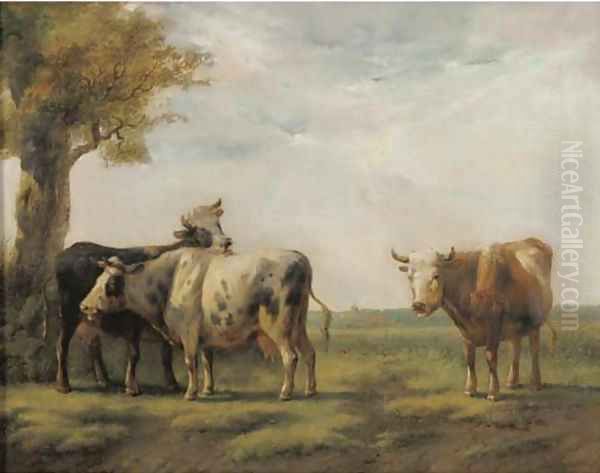 Cattle in a sunlit landscape - view 1