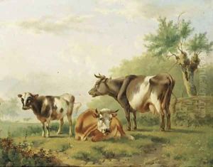 Cows by a fence