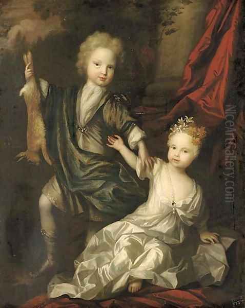 Double portrait of a boy and a girl of the Lister family - view 1
