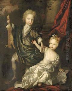 Double portrait of a boy and a girl of the Lister family