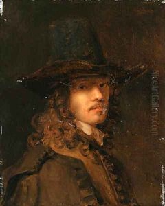 Portrait of a man, bust-length, in a brown coat and hat by Pieter Harmansz Verelst