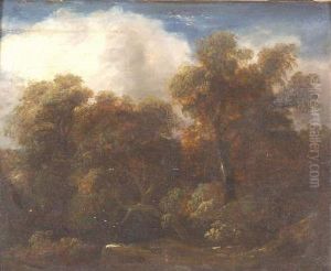 Landscape Withtrees And Rocky Outcrop by Thomas Gainsborough